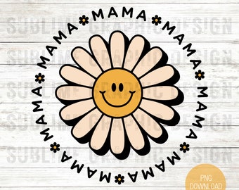 Retro Flower Mama Sublimation PNG | Retro Mama PNG | Mama Sublimation Designs | Floral Mama PNG | Mama Sublimation Design | Mama png