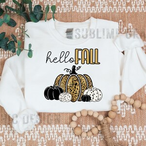 Hello Fall PNG For Sublimation | Fall PNG Sublimation File | Fall Leopard Pumpkin PNG | Leopard Fall Pumpkins Png | Fall Pumpkin Shirt Png