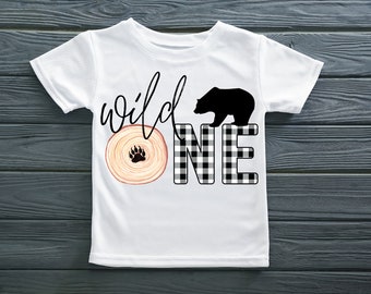 Wild One First Birthday PNG Sublimation Design | Bear Wild One Png | Wild One Lumberjack PNG Sublimation File | Buffalo Plaid First Birthday