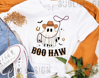 Boo Haw PNG | Ghost PNG | Halloween PNG | Funny Halloween Cowboy Png | Cowboy Ghost Png | Cowboy Hat Ghost Png | Halloween Cowgirl Png