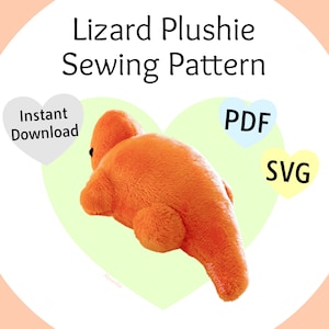 Idyllic Lizard/Salamander Plushie Sewing Pattern (PDF, SVG) with Instructions