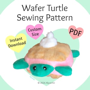 Wafer Turtle Plushie Sewing Pattern with Instructions (PDF)