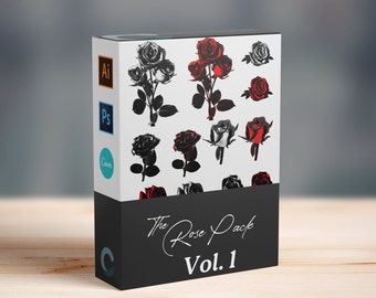 The Rose Pack, Rose SVG, Rose Bundle, Canva Rose, Rose Vector, Vector Rose, Png Rose
