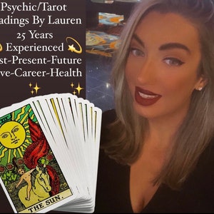 99.8% de precisión, lecturas psíquicas y de tarot por Lauren, perspectiva sobre el pasado, el presente, el futuro, el amor, las finanzas y la carrera profesional.