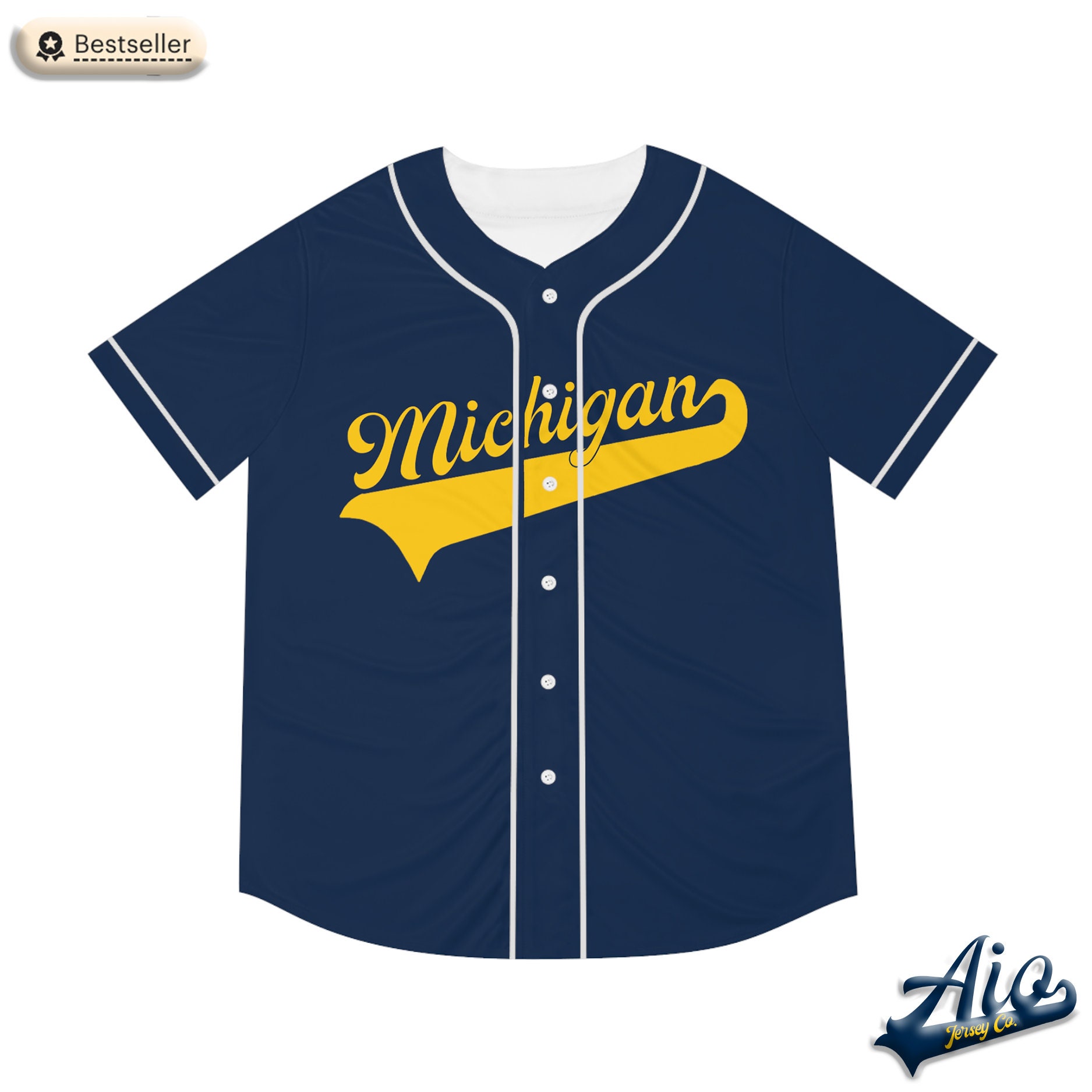 Michigan Collegiate Baseball Jersey Fully Customizable -  Finland