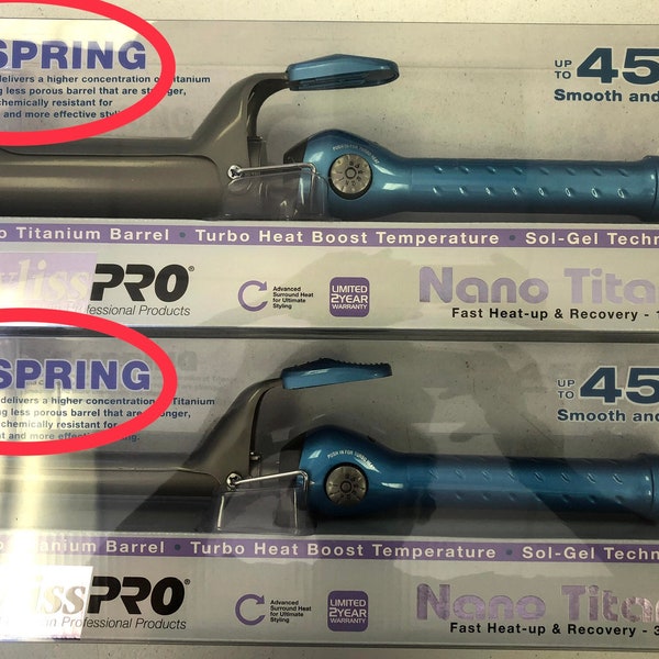 BaByliss PRO NANO Titanium 3/4 or 1 1/2"  Spring Up To 450F