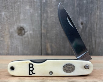 Custom 1 Blade Bone Pocket Knife - Moore Maker, Groomsman, Engraved, Personalized, Knife Wedding Gift, Anniversary Gift