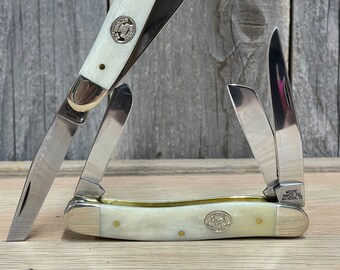 Custom Three Blade Stockman Pocket Knife - Moore Maker, Groomsman, Engraved, Personalized, Knife Wedding Gift, Anniversary Gift