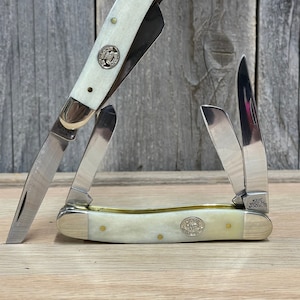 Custom Three Blade Stockman Pocket Knife - Moore Maker, Groomsman, Engraved, Personalized, Knife Wedding Gift, Anniversary Gift