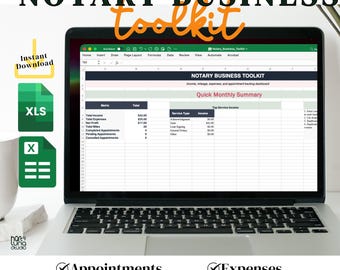 Notary Business Spreadsheet | Appointment, Mileage, Expense, Income Tracker (Digital Download)