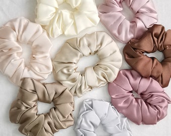 100% echte Maulbeerseide Scrunchie Haargummi  | Samtig Seidiges Scrunchy | Silky Light Soft Accessoire | Mulberry Seide