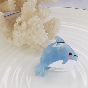 Mini Haarklammer Delfin Delphin niedlich winzig blau cute