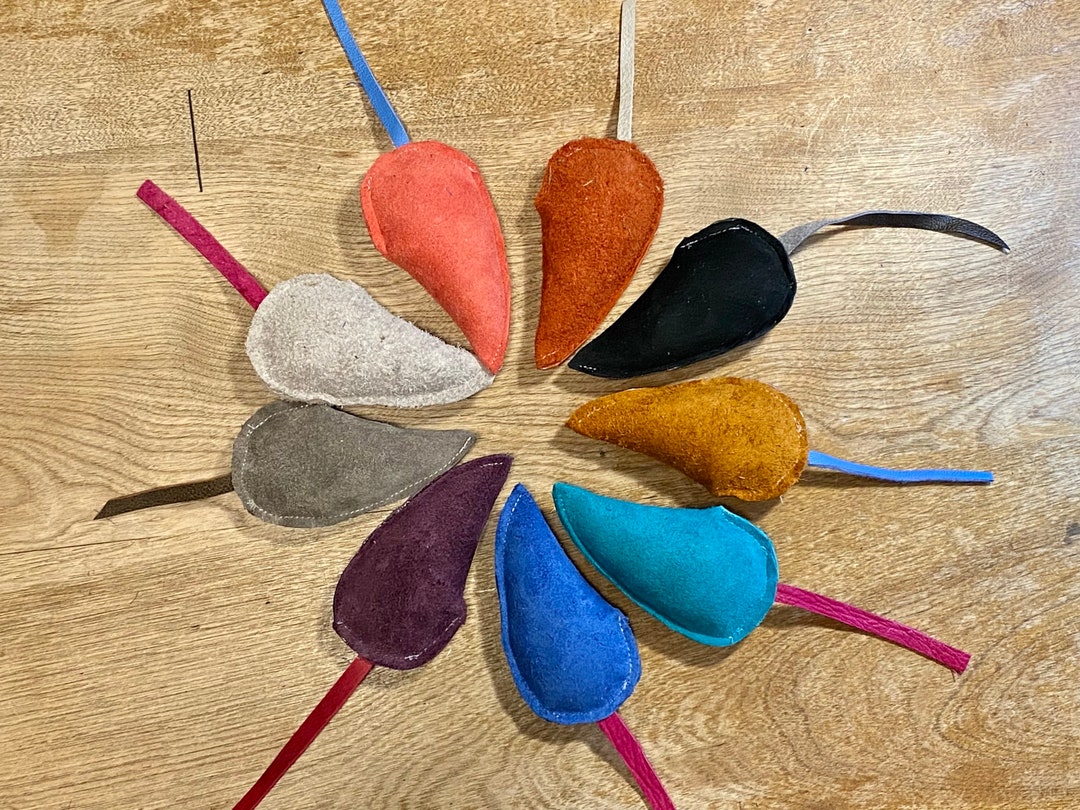 Rainbow Leather Catnip Mouse - Etsy