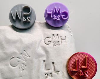 Custom Initial Pottery Stamp, Clay Ceramicist Tools