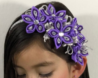 Purple & Silver Headband