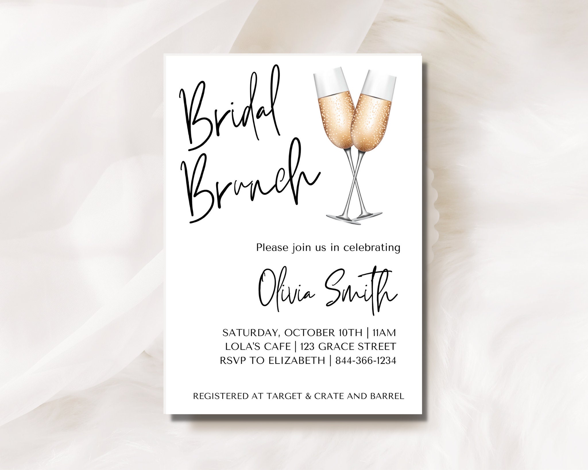 Bridal Shower Invitation, Bridal Shower Brunch Invitation, Editable ...