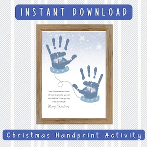 Winter Handprint Craft, Christmas Handprint Art, Homeschool Art, Printable, Winter Preschool Craft, Handprint Art, Mittens Handprint