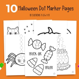 Halloween Dot Marker Printable, Halloween Dot-to-Dot Pack, Halloween Coloring Pages, Halloween Activity, Dot Marker Worksheets