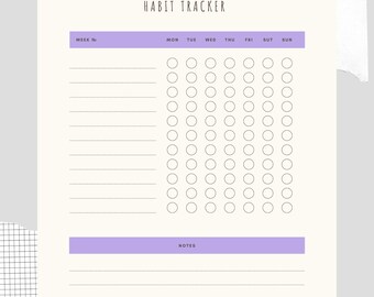 Habit tracker, Printable habit tracker, Weekly habit tracker, Digital habit tracker, Undated habit tracker