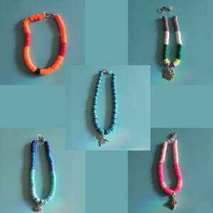 Adult 7 Inch Clay Bead Bracelet with Charm (listing two)