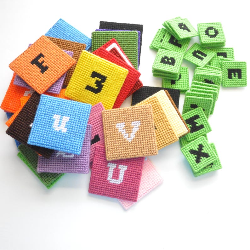 Script Numbers Needlepoint Alphabet/number Learning/teaching Flash Card/magnet Needlepoint - Etsy