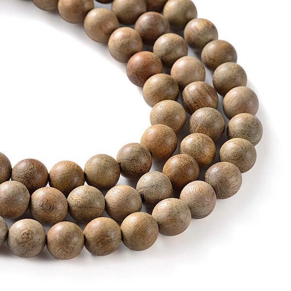 8mm Bulk Strand Driftwood Color Wood Beads - 35" Strand - 108 Beads