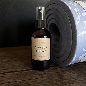 Yoga Smudge Spray: Lavender Sage Essential Oils, Room Cleansing (4 oz)