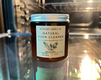 Natural Oven Cleaner: Eco-Friendly Plant-Based Scrub - 13 oz Amber Jar