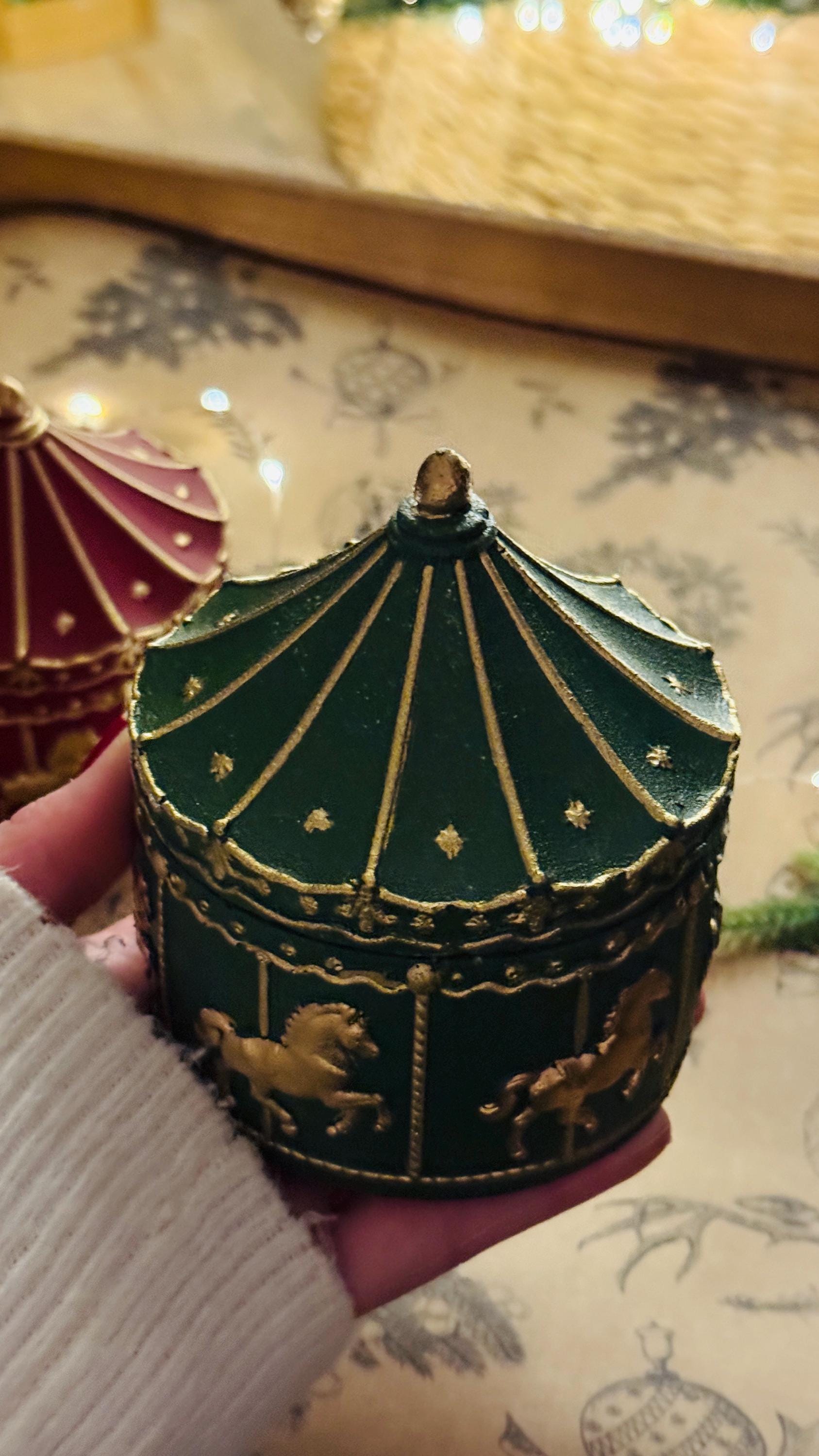 Handmade Carousel Christmas Candle • 6 Oz Soy Wax, Wooden Wick - Etsy UK