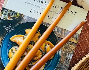 Handmade 100% Pure Beeswax Taper Candle: Natural Honey Aroma