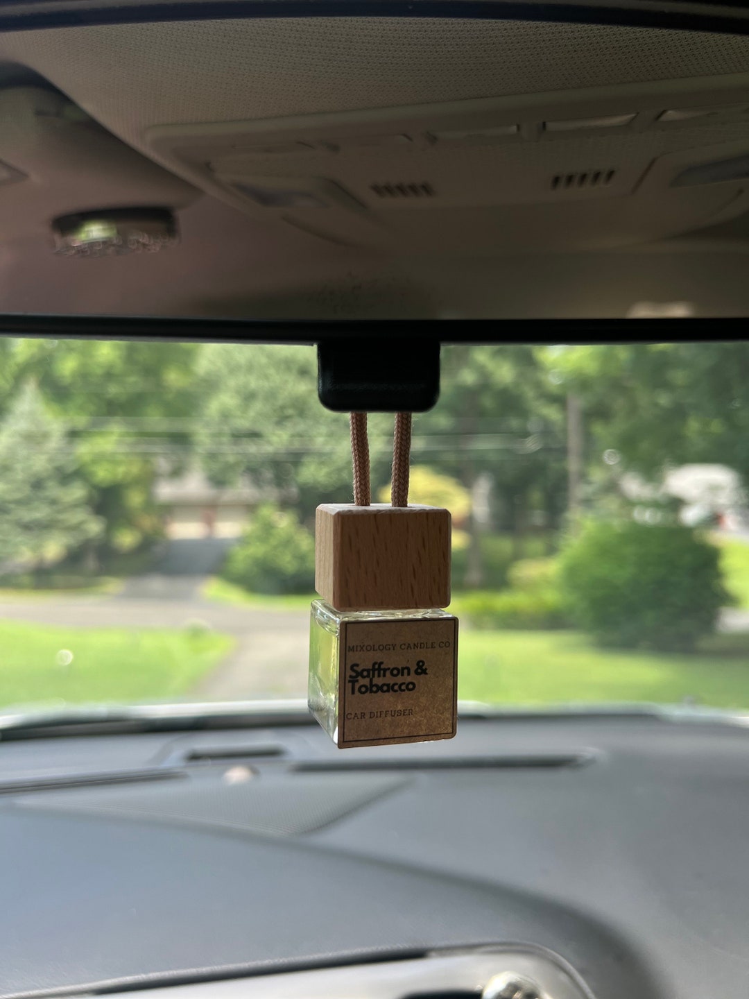Hanging Car Diffuser: Saffron & Tobacco Scent, Rear View Mirror Decor ...