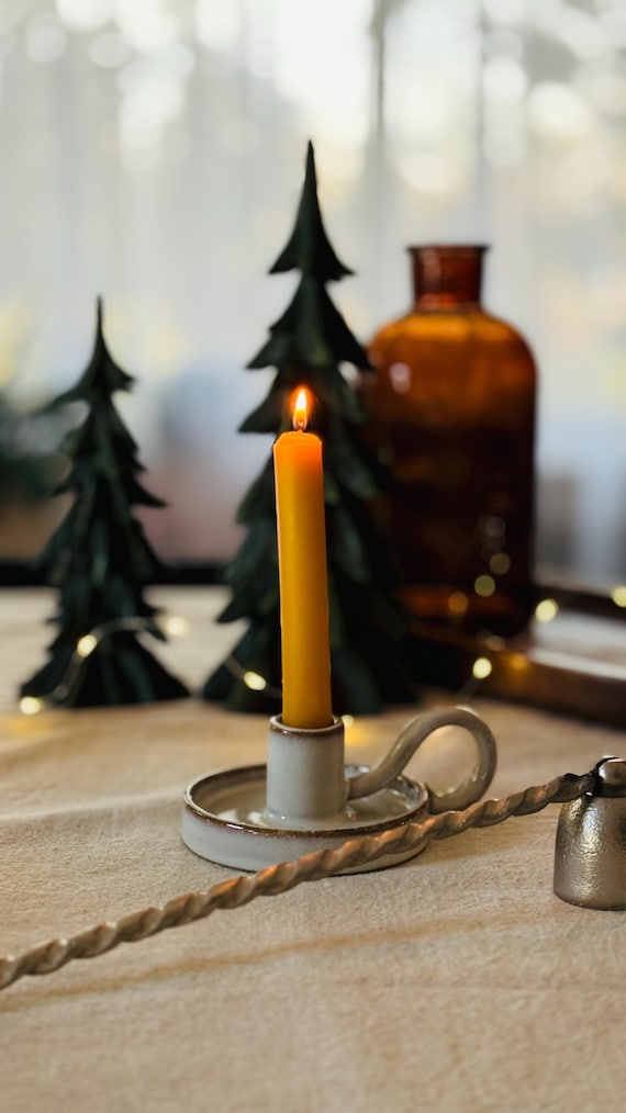 Hand-poured 6" Beeswax Taper Candle • Dripless Dinner Candle - Etsy UK