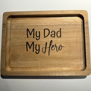 Custom Engraved Wood Tray Father&#39;s Day Gift for Dad Custom Wood Catchall Tray Personalized Valet Tray Tray for Keys