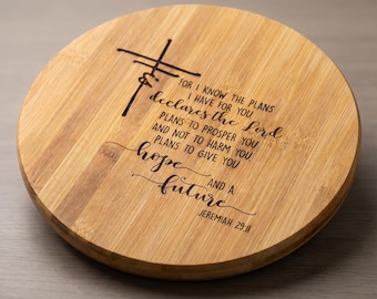 Bible Verse Lazy Susan | Christian Kitchen Dining Decor Gift