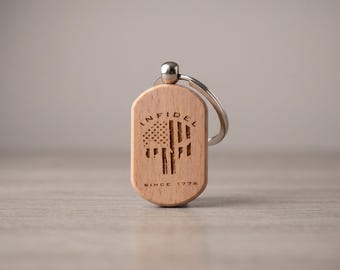 Custom Laser Engraved Keychain: Company Logo, Military Gift