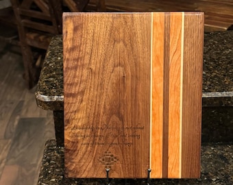 Personalized Cutting Board Walnut Cherry Wood Kitchen Gift Idea Anniversary Present Housewarming Laser Engraved Hand Made