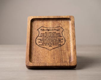 Wood Catchall Tray | Police Officer Engraved Gift