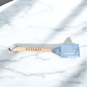 Personalized BBQ Spatula Gift Dad Birthday Present for Grandpa Grilling Gift for Cook Outdoor Kitchen Grilling Tool Custom Engraved Wooden