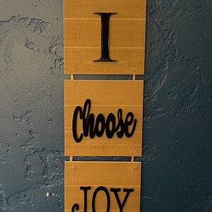 Encouraging Sign Affirming Wall Art Faith Home Decor Three Tier Acrylic and Wood Sign I Choose JOY.