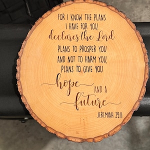 Jeremiah 29:11 Laser Engraved Wooden Plaque Inspirational Bible Verse Home Decor Encouraging Bible Verse for Graduate Gift