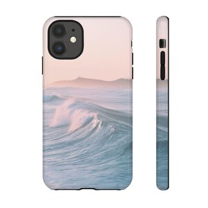 iPhone Case Beautiful Ocean Waves with Mountains in Distance Tough Protective Cover  Phone Accessory  Unique Gift  Beach Lover Accessories