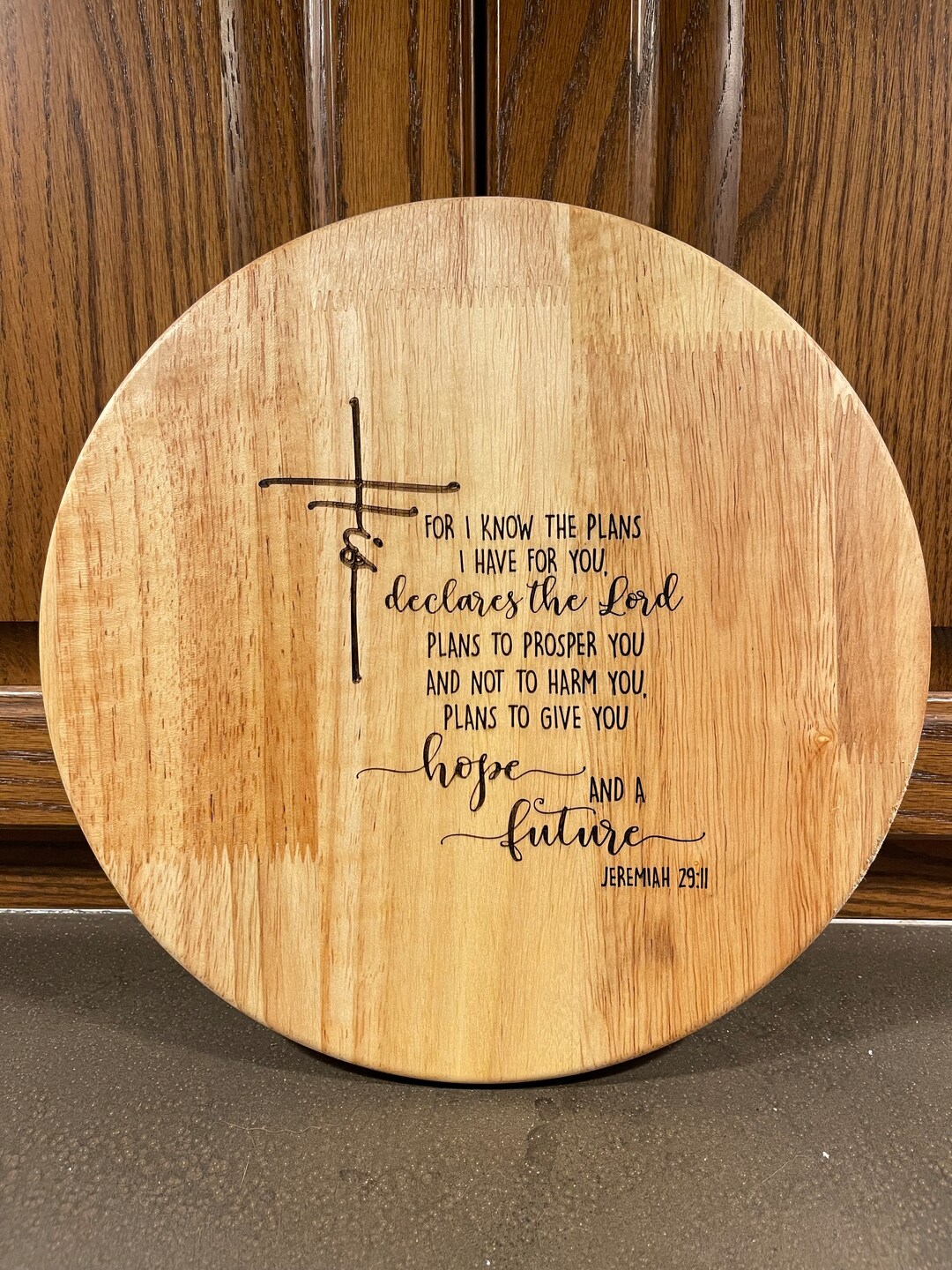 Laser Engraved Lazy Susan, Jeremiah 2911 Engraved Lazy Susan, I Know
