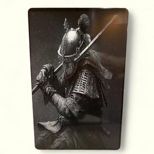 Inspirierende japanische Kunst Samurai Krieger Brieftasche Karte Gravierte Metall Visitenkarte Motivations Taschenkarte