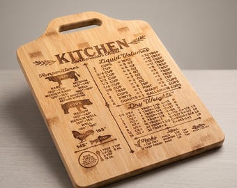 Kitchen Conversion Cutting Board | Personalized Bamboo