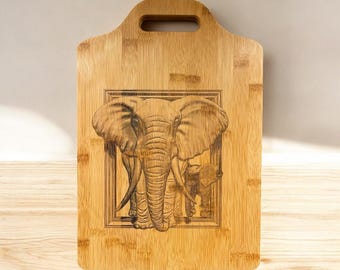 Engraved Elephant Cutting Board | Safari Kitchen Gift