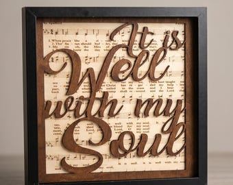 It Is Well Wall Art | Framed Christian Hymn Decor