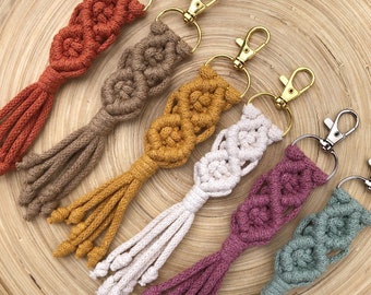 Boho Macrame Keyring | Recycled Cotton Keychain, Handmade