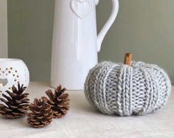 Large Knitted Wool Pumpkin | Neutral Autumn Decor