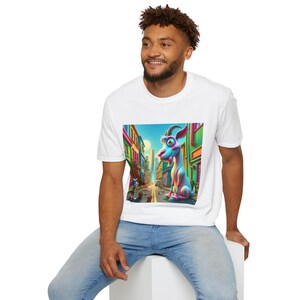 Colorful Cartoon Dog T-Shirt, Playful Pet Lovers Tee, Street Art Style Shirt, Fun Gift for Dog Owners, Cute Daily Wear