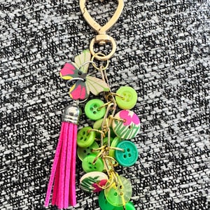 Handmade Button Cluster Bag Charm | Whimsical Purse Accessory